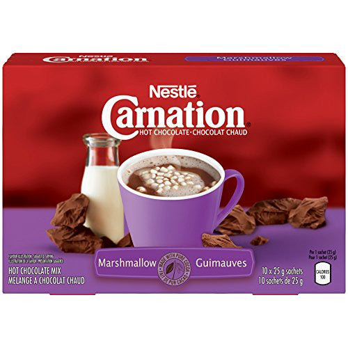 Nestle Carnation Hot Chocolate, Marshmallow, (10ct x 25g), {Imported from Canada}