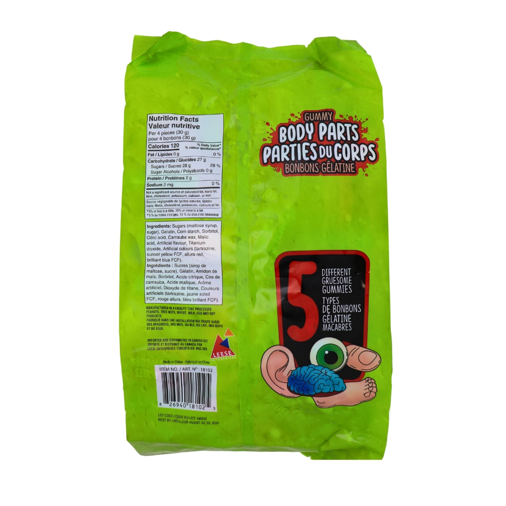 Gummy Body Parts Halloween Candy, 55ct, 412g/14 oz., Bag {Imported from Canada}