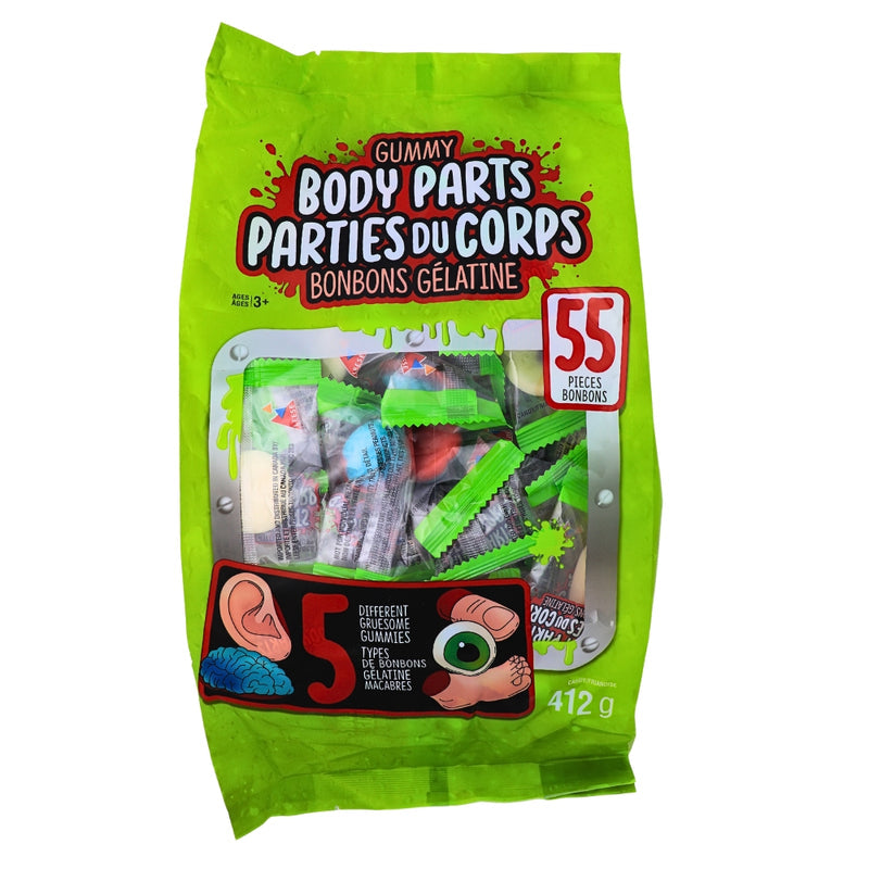 Gummy Body Parts Halloween Candy, 55ct, 412g/14 oz., Bag {Imported from Canada}