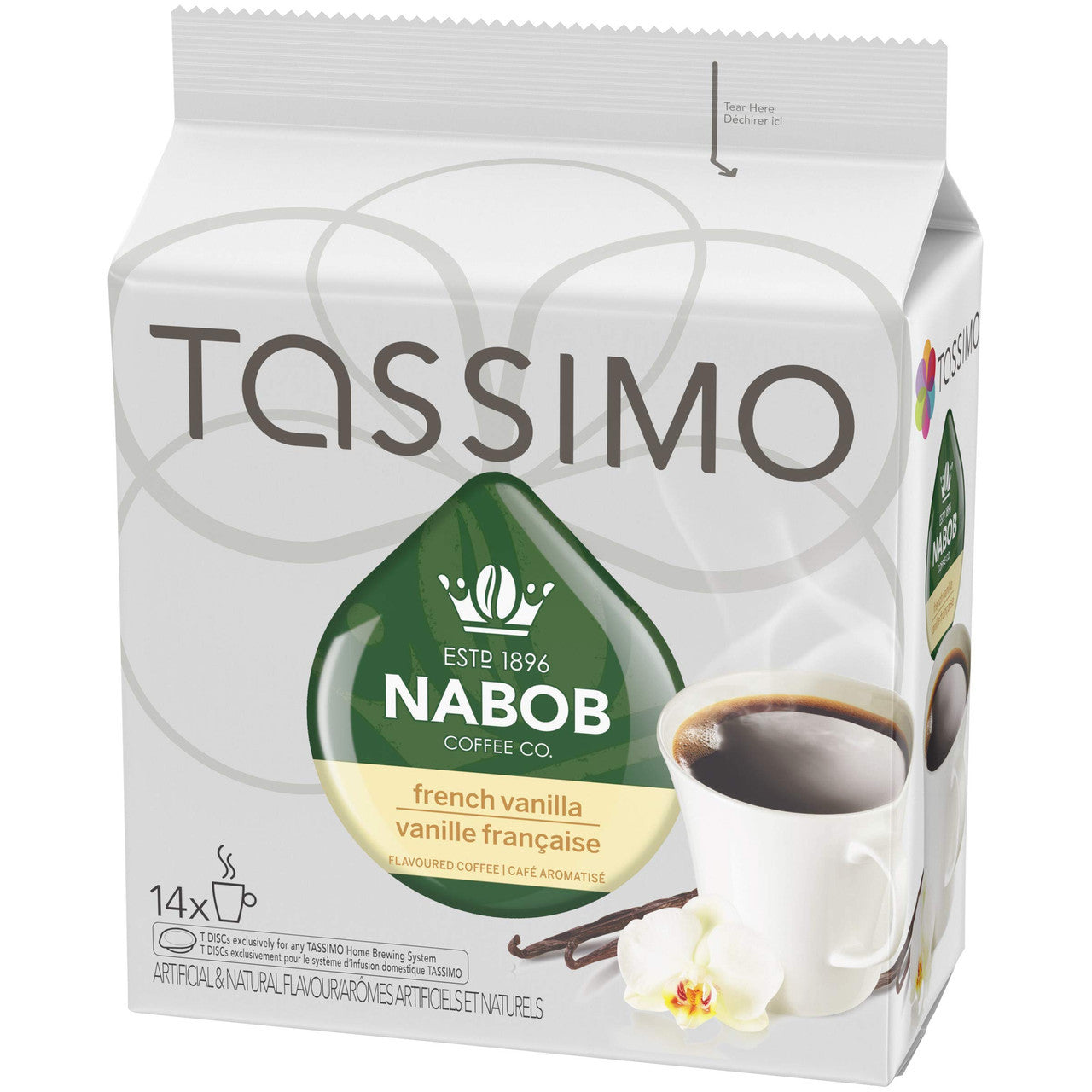 Tassimo Nabob Coffee French Vanilla, 14 T-Discs (2 Pack) {Imported from Canada}