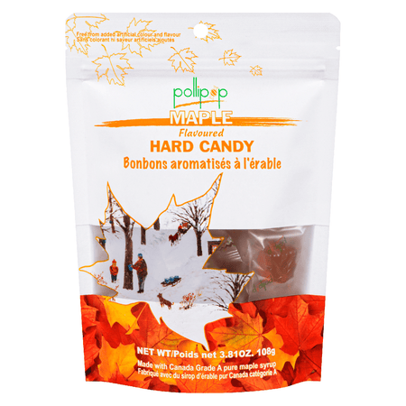 Pollipop Maple Flavored Hard Candy, 108g/3.8 oz. - Front Of Bag