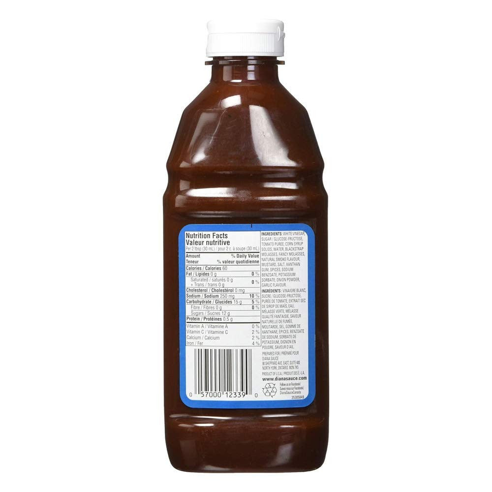 DIANA BBQ Sauce Smokehouse Flavour 500ml/16.90 oz. 2-Pack {Imported from Canada}