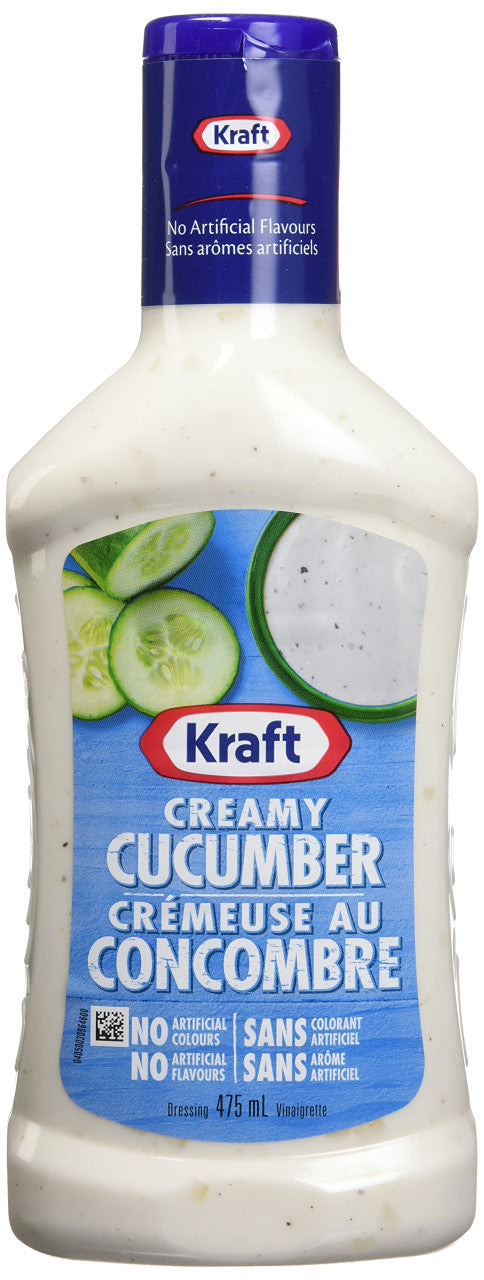 Kraft Creamy Cucumber Salad Dressing, 475ml/16.1 fl.oz.,10 Pack, {Imported from Canada}