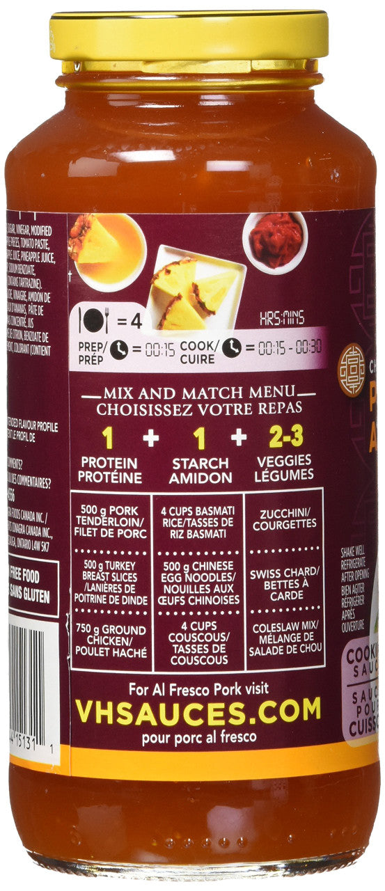 VH Pineapple Cooking Sauce (12 Count), 341ml/11.5oz., Jars, {Imported from Canada}