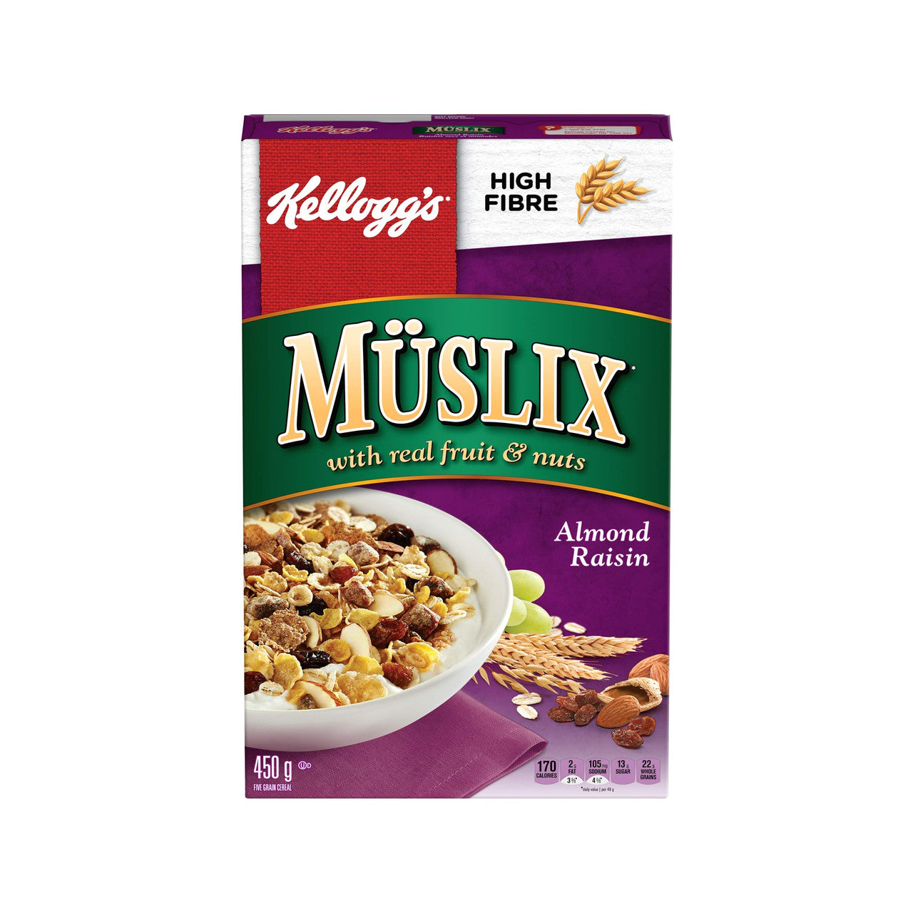 Kellogg's Muslix Almond Raisin Cereal 450g/15.9oz (Imported from Canada)