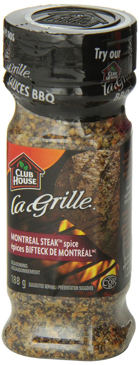 Club House La Grille Montreal Steak Spice, 188g/6.6oz., {Imported from Canada}