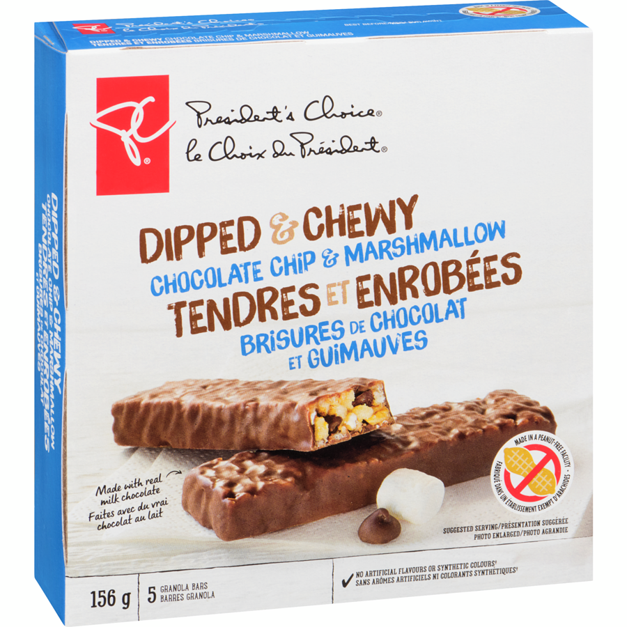 PC Dipped Chewy Chocolate Chip Marshmallow Granola Bars 156g/5.5 oz {Imported from Canada}
