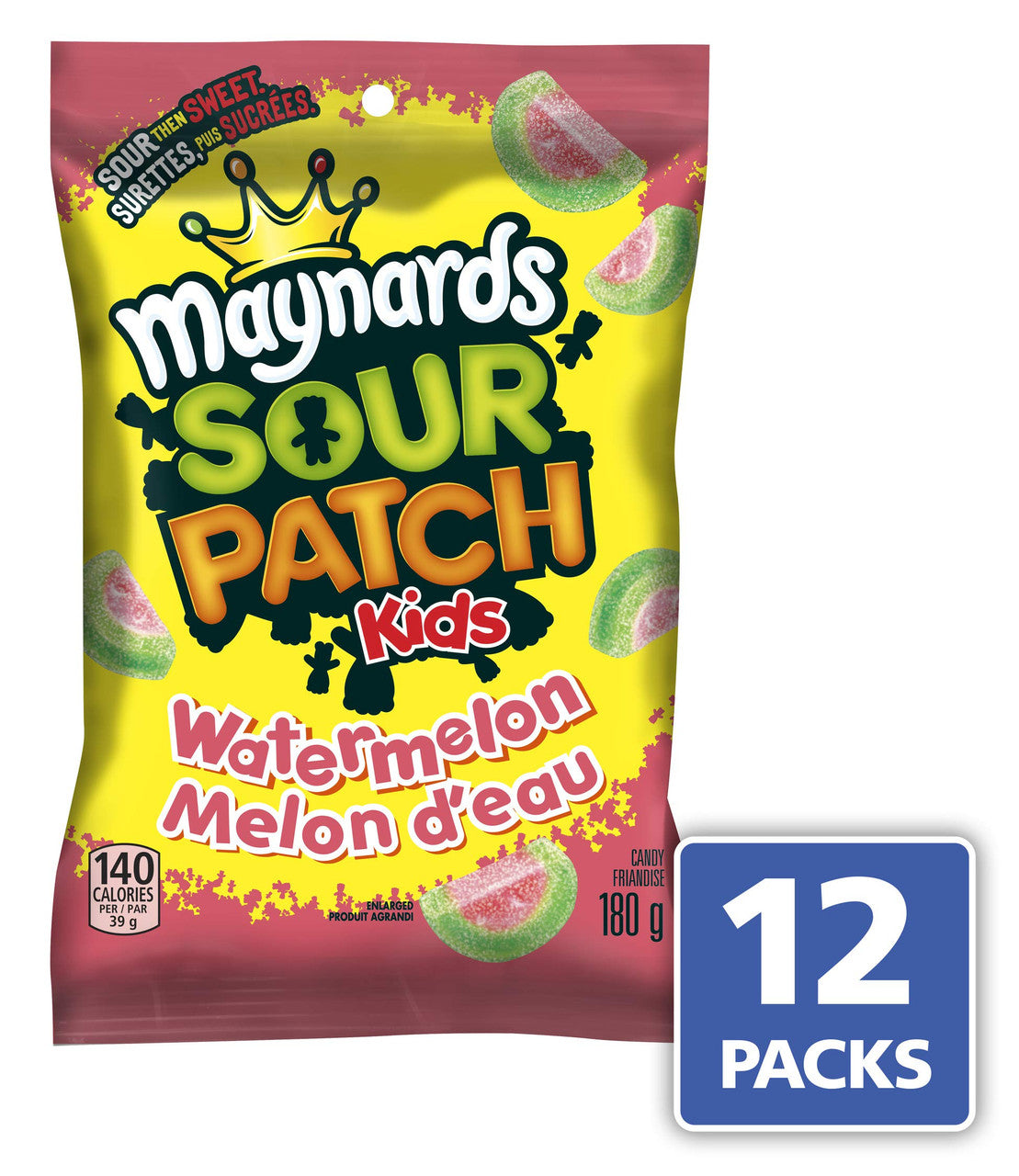 Maynards Sour Patch Kids Gummy Watermelon 12ct, 180g/6.3 oz {Imported from Canada}