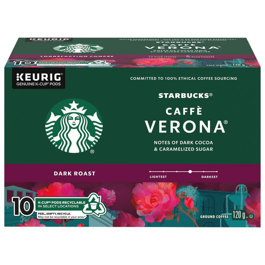 Starbucks Caffe Verona Medium Roast Coffee, K-Cups, 10 Count Box {Imported from Canada}