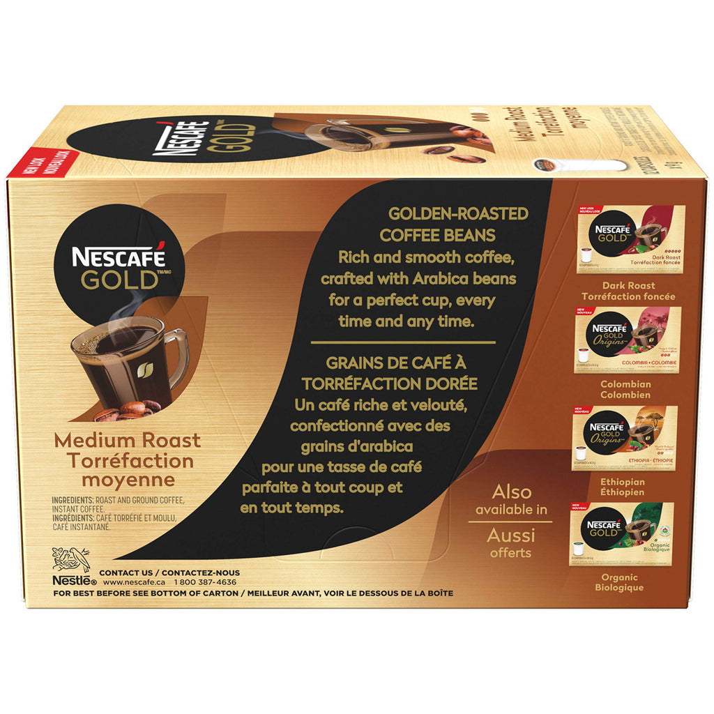 Nescafe Gold Medium Roast Coffee Pods, 12 capsules {Imported from Canada}