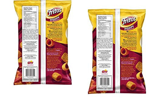 Frito Hoops BBQ Corn Chips 370g/13 oz., (2 pack) {Imported from Canada}