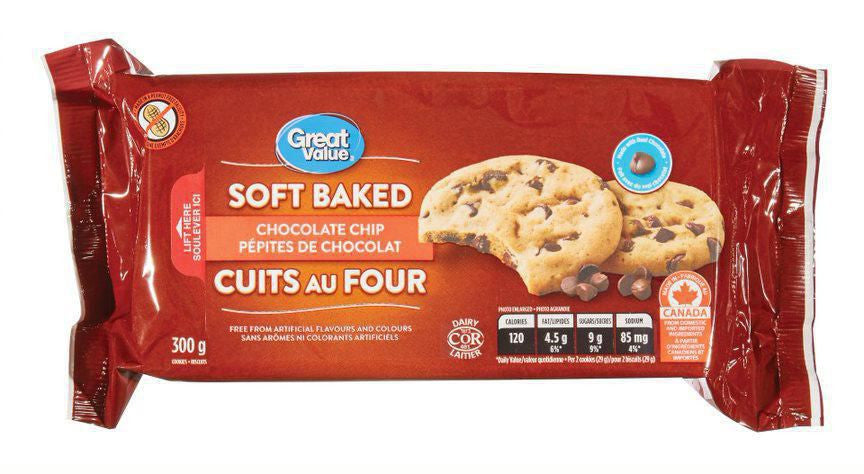 Great Value Soft Baked Chocolate Chip Cookies, 300g/10.6 oz., {Imported from Canada}