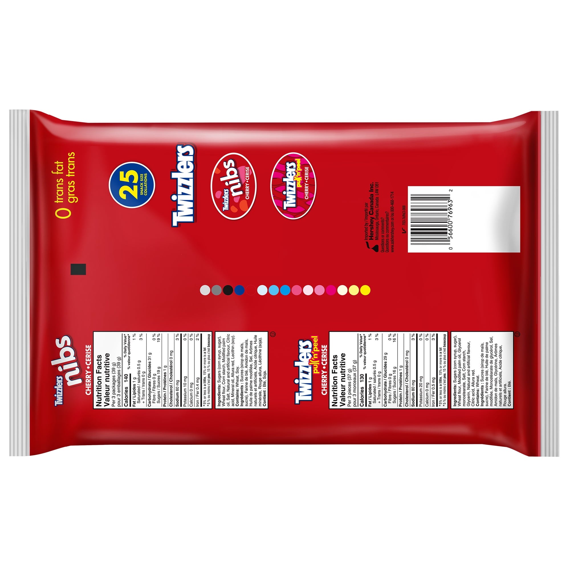 Twizzlers Assorted Snack Size Peanut Free Candy, 25ct, 317g/11 oz