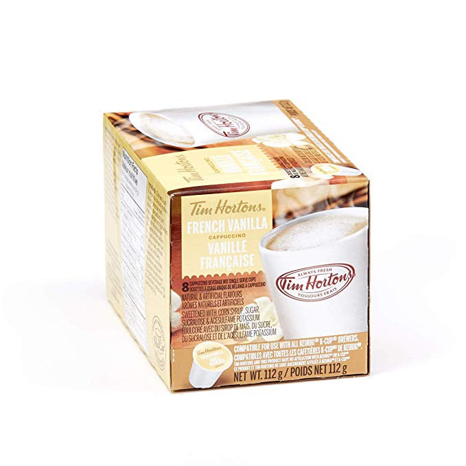 Tim Horton's Cappuccino French Vanilla k-cups 8 Count {Imported from Canada}