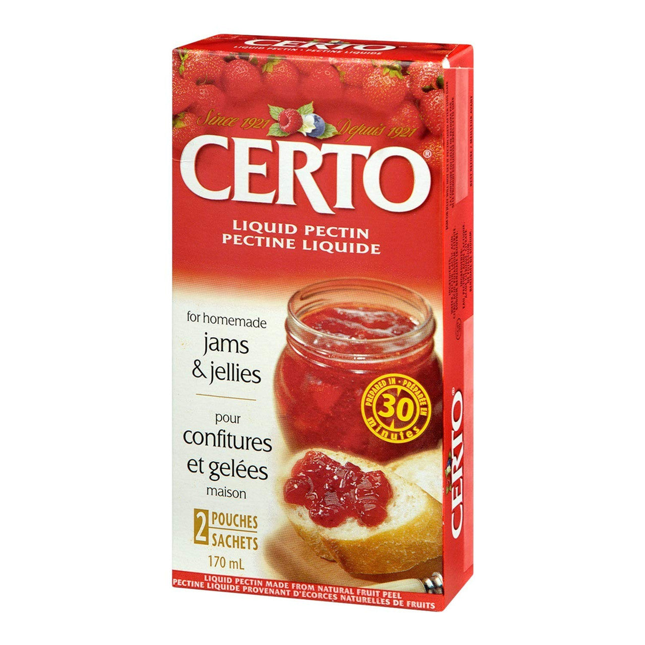 CERTO Pectin Liquid, 170ml/5.7oz., 24pk., {Imported from Canada}