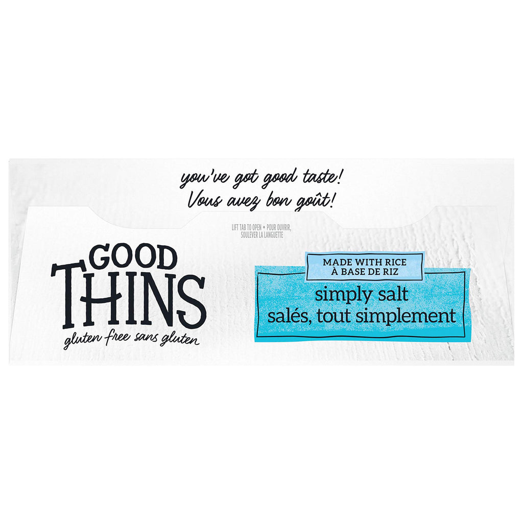 Good Thins Rice Thins Simply Salt Saltines, 100g/3.5oz, (Imported from Canada)