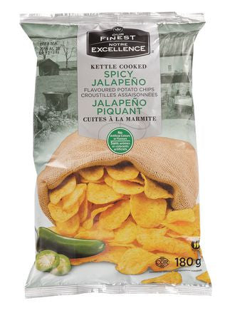 Our Finest Kettle Cooked Spicy Jalapeno Potato Chips, 180g/6.3oz, {Imported from Canada}