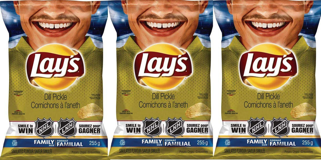 Lay's Dill Pickle Potato Chips 255g/ 8.9oz Bag, (3 Pack) {Imported From Canada}