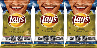 Lay's Dill Pickle Potato Chips 255g/ 8.9oz Bag, (3 Pack) {Imported From Canada}