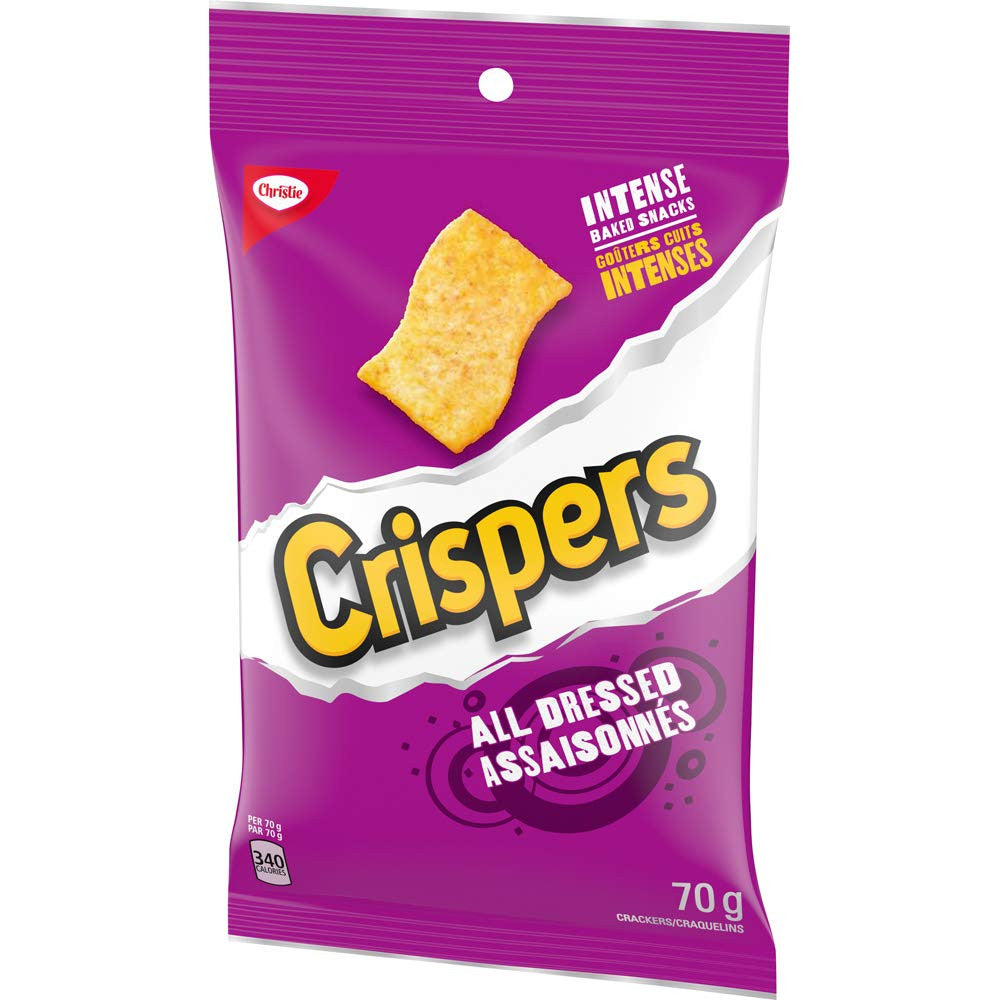 Christie Crispers All Dressed Crackers 70g/2.5 oz., 12pk {Imported from Canada}