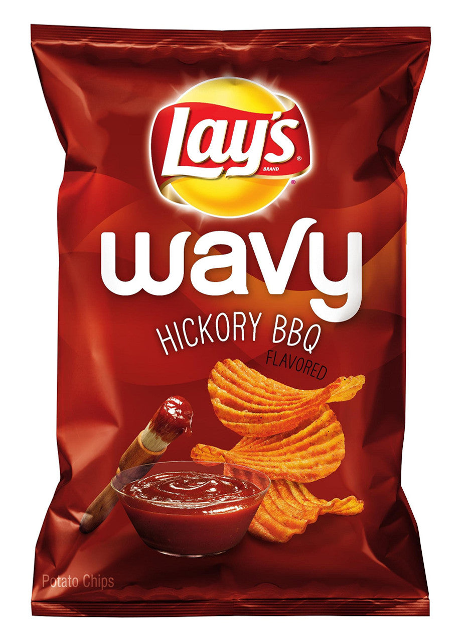 Lay's Potato Chips Wavy Hickory BBQ, 240g/8.5 oz.,  {Imported from Canada}