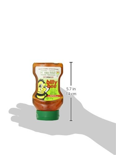 Billy Bee, Organic Pure Natural Honey, Liquid Amber, Upside-down Squeeze, 375g/13.2oz.