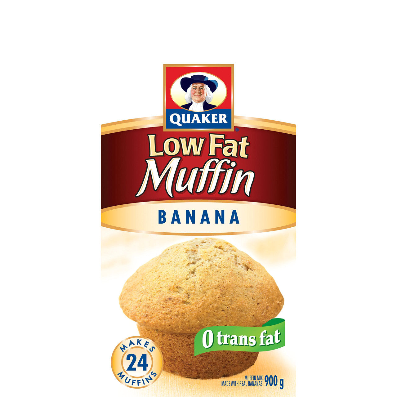Quaker Muffin Mix Low Fat Banana, 12ct, 900g/31.7 oz., {Imported from Canada}