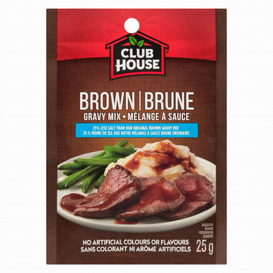 Club House Brown 25% Less Salt Gravy Mix, 25g/1oz., {Imported from Canada}