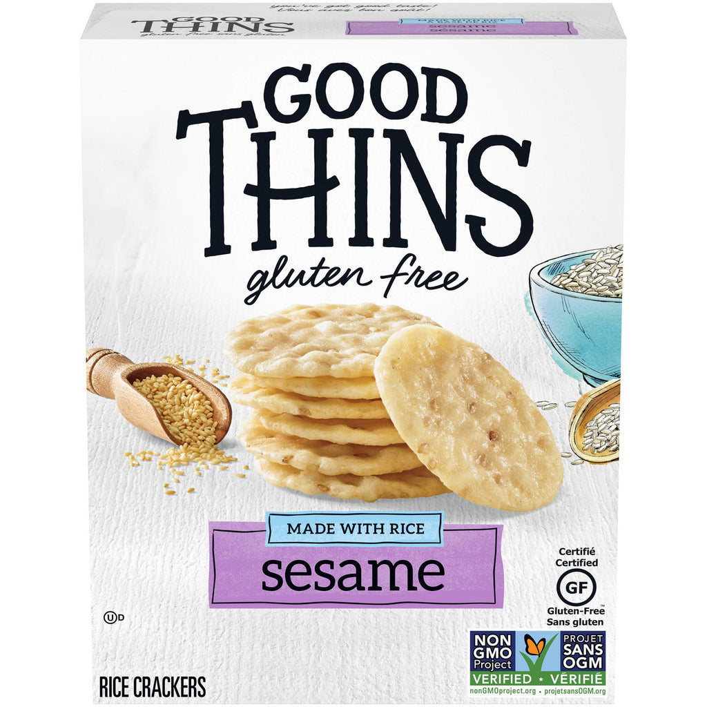 Good Thins Rice Sesame Crackers, 100g/3.5oz, Box, (Imported from Canada)