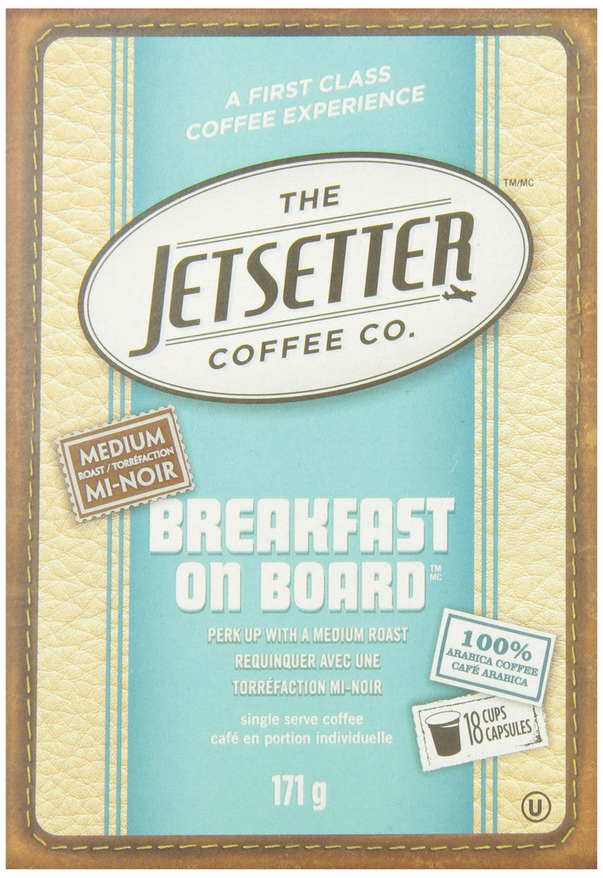 The Jetsetter Coffee, Breakfast on Board, 18ct, 171g Keurig {Imported from Canada}