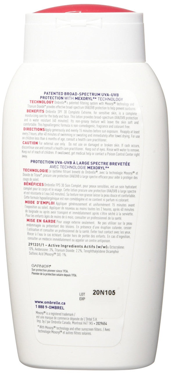 Ombrelle Complete EXTREME Water Resistant Lotion with  - SPF 30 - 240 ml/8 fl oz