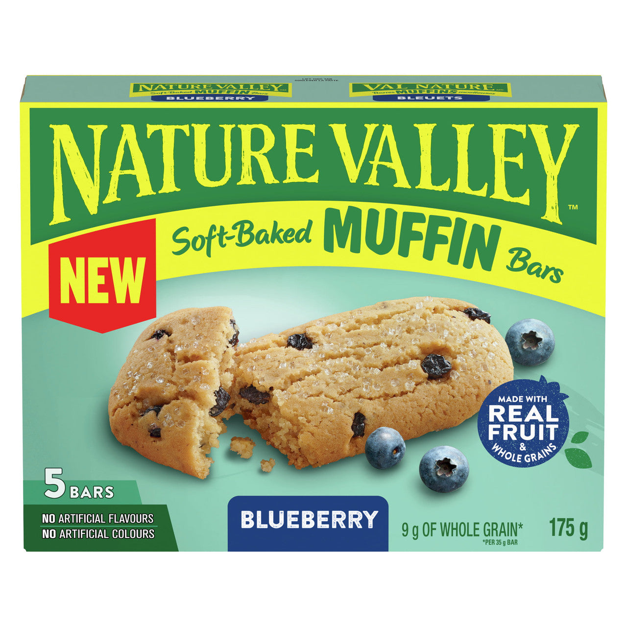 Nature Valley Soft-Baked Blueberry Muffin Bars, 5 Bars, 175g/6 oz. Box {Imported from Canada}