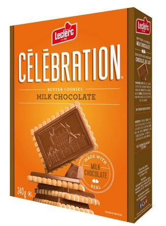 Leclerc Celebration Milk Chocolate Butter Cookies, 240g/8.5 oz., {Imported from Canada}