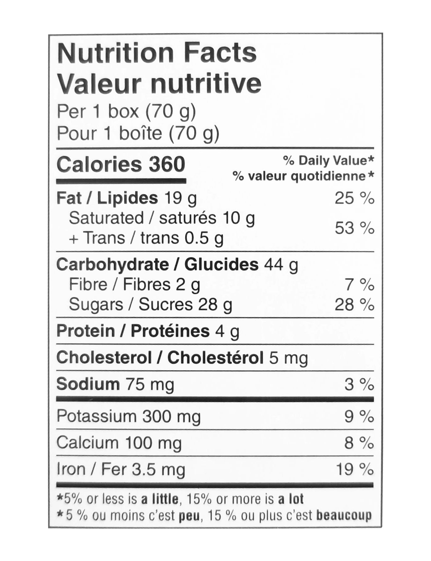 Coffee Crisp Chocolate Pops Nutrition Facts Label