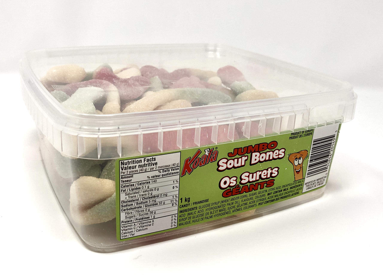 Koala Jumbo Sour Bones Gummy Candy, 1kg/2.2lbs., {Imported from Canada}