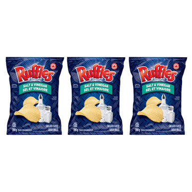 Ruffles Salt & Vinegar Potato Chips 200g/7.05oz, 3-Pack {Imported from Canada}