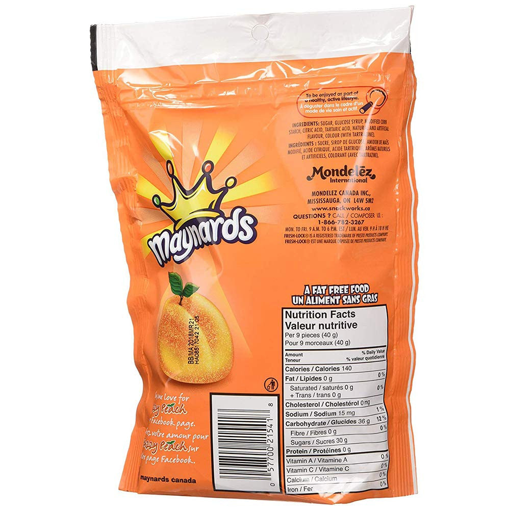 Maynards Fuzzy Peach Candy, 355g/12.5 oz. (3 pk), {Imported from Canada}