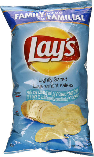 Lays Lightly Salted-Family Size, 255g/9 oz. {Imported from Canada}