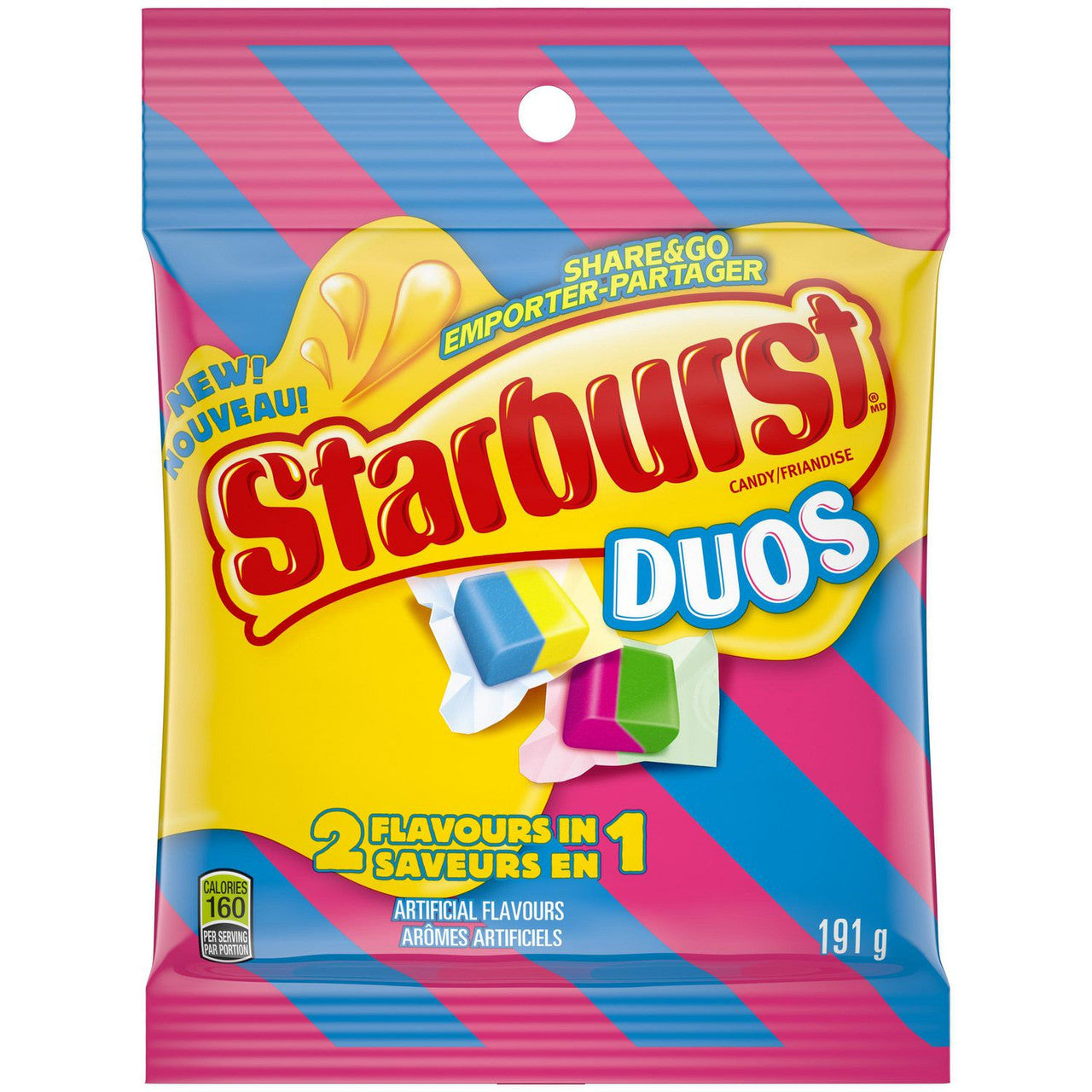 Starburst Duos 2 Flavours in 1, Gummy Candy, 191g/6.7 oz., {Imported from Canada}