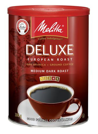 MELITTA European Deluxe, Ground Coffee, 100% Arabica Coffee Beans, 300g/10.6oz. (Imported from Canada)