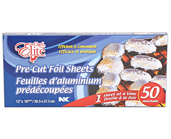 Chef Elite Pre-Cut Foil Sheets, 50ct, Sandwiches, {Imported from Canada}