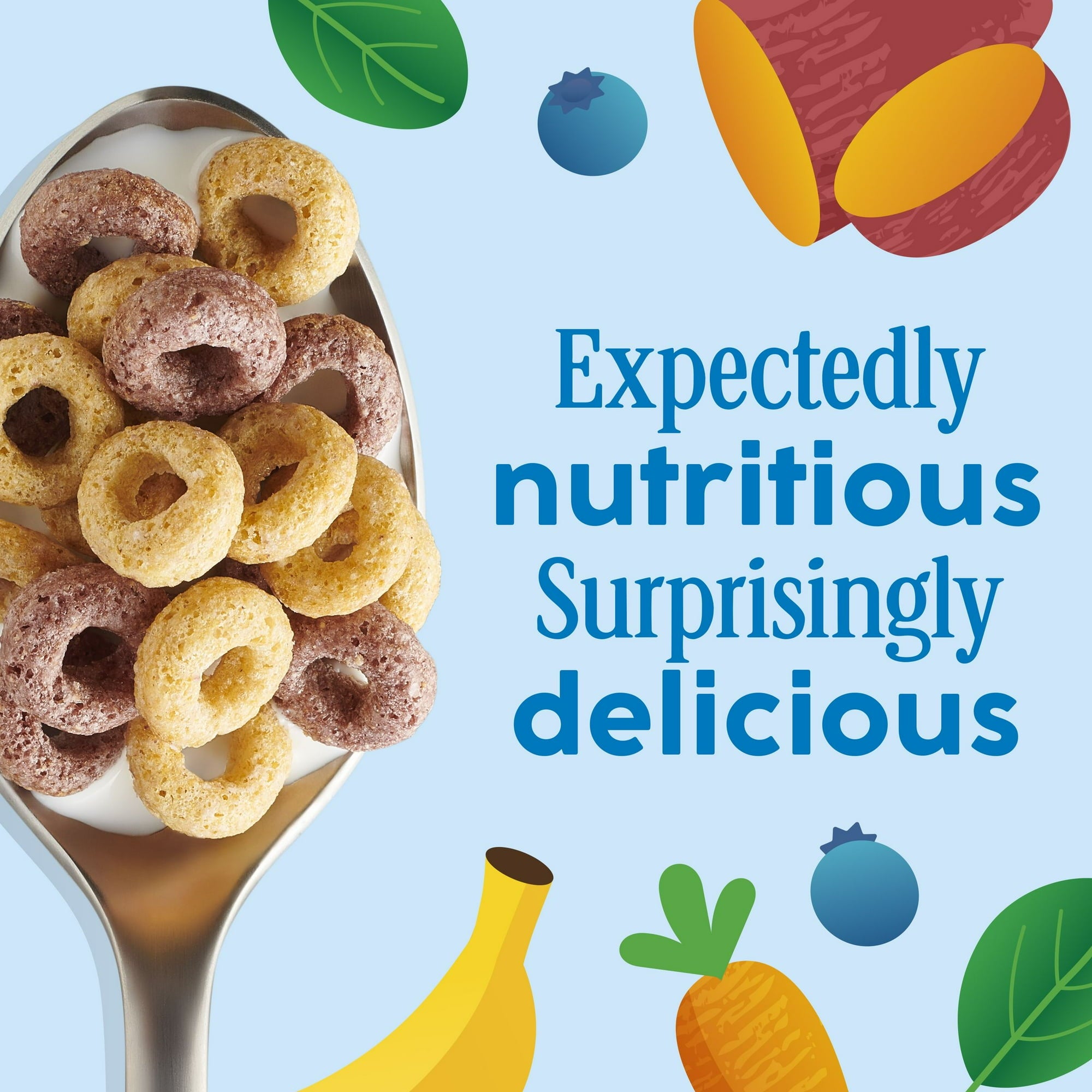 Cheerios Veggie Blends, Blueberry Banana Cereal, 300g/10.5 oz