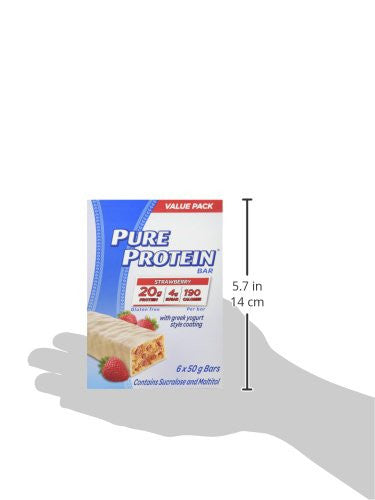 Pure Protein, Strawberry with Greek Yogurt Coating 6ct x 50g/1.8oz., {Imported from Canada}