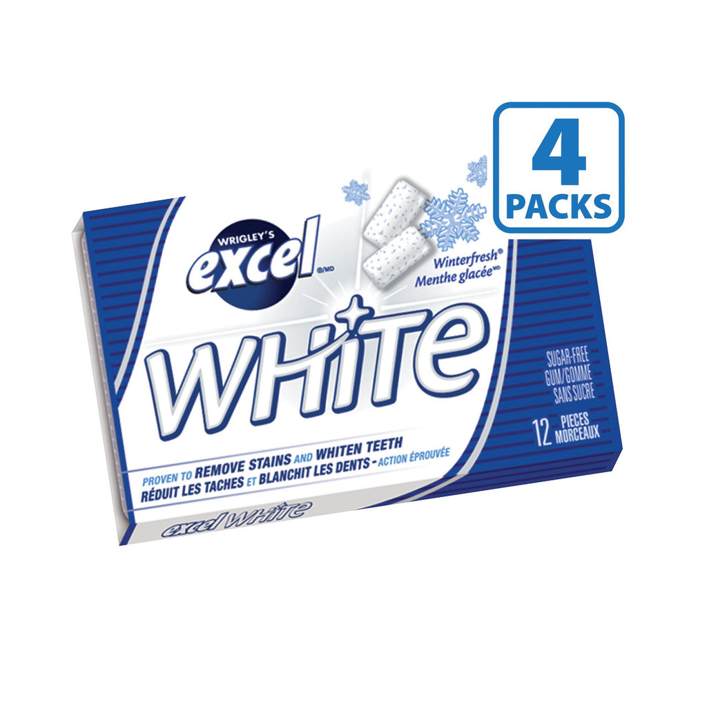 Excel White Sugar Free Gum Winterfresh 4-Pack {Imported from Canada}