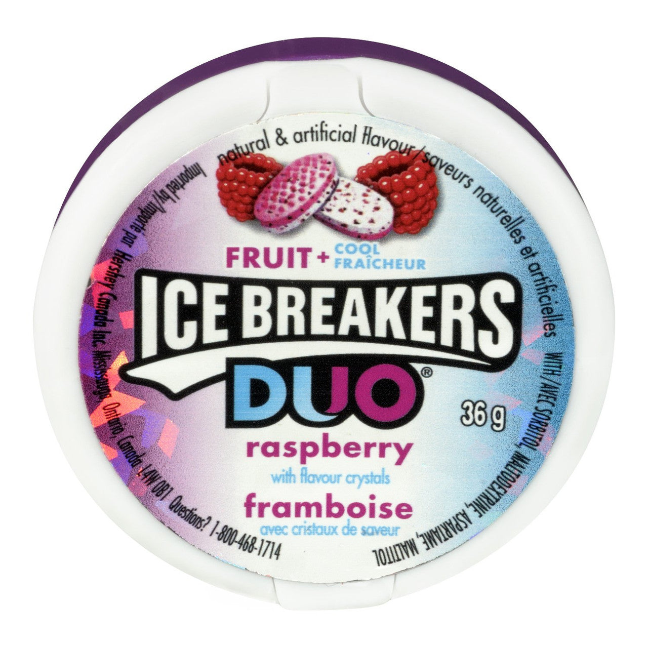 Ice Breakers Duo Raspberry Mints, 1.5oz. 36g(Pack of 6){Imported from Canada}