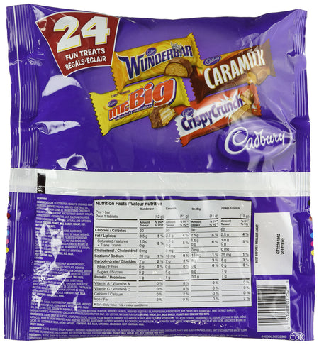 Cadbury Halloween Chocolate, Wunderbar, Mr. Big, Caramilk, Crispy Crunch, 24pk, 267g/9.31 oz. {Imported from Canada}