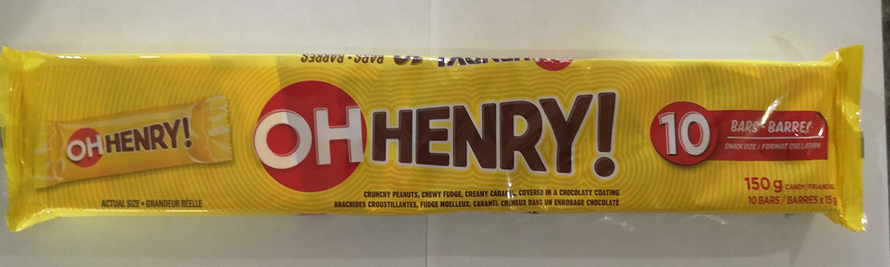 Oh Henry! Chocolate Bars (10 mini bars) 150g/5.3 oz. {Imported from Canada}