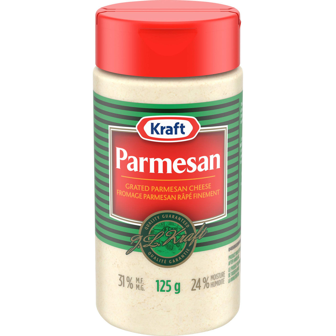 Kraft Grated Parmesan Cheese, 125g/4.4 oz Shaker (Pack of 24) {Imported from Canada}