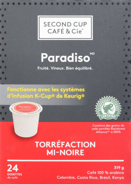 Second Cup Paradiso Medium Roast Coffee, 24-Count {Imported from Canada}