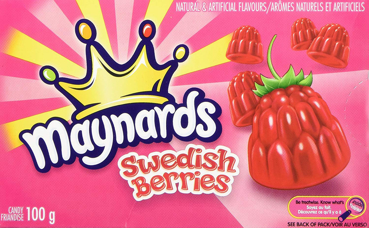 Maynard's Swedish Berries Gummy Candy Boxes, 12 pack (100g / 3.5oz) {Imported from Canada}